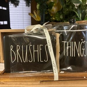 Rae dunn black bath set